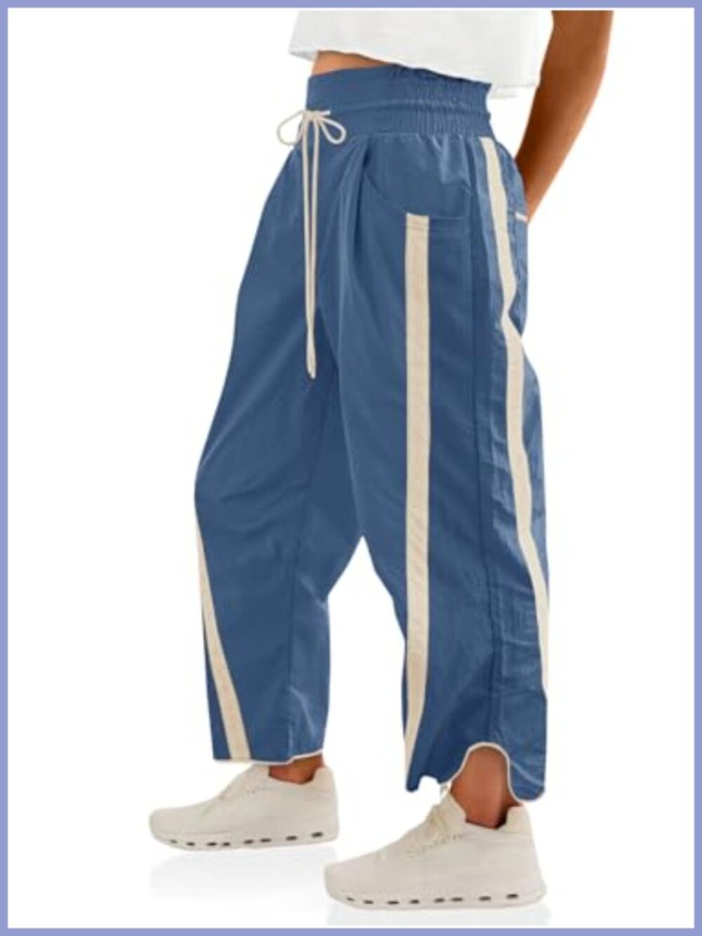 Wide Leg Baggy Track Pants Drawstring High Rise Sweatpants